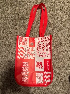lululemon Red Graphic Tote Bag